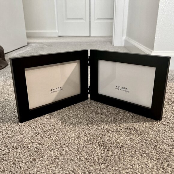 New - Two Opening Hinged Black Picture Frame - Picture 1 of 3